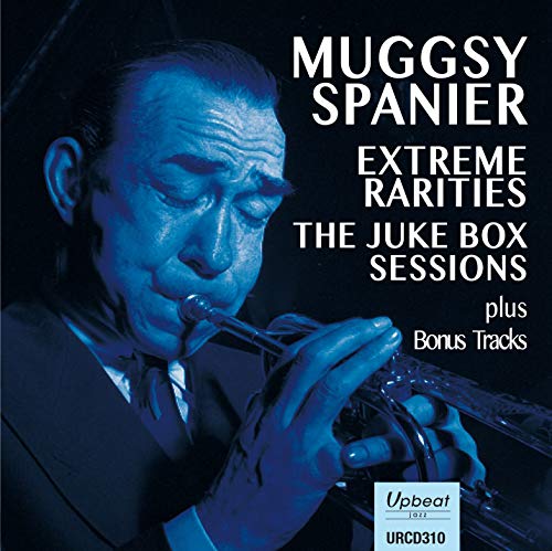 Muggsy Spanier album cover: close-up of a jazz musician with a trumpet.