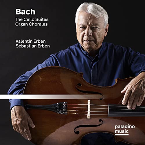 CD cover featuring Valentin Erben with a cello, text reads "Bach.