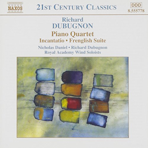 CD cover for Richard Dubugnon’s chamber works with abstract watercolor art.