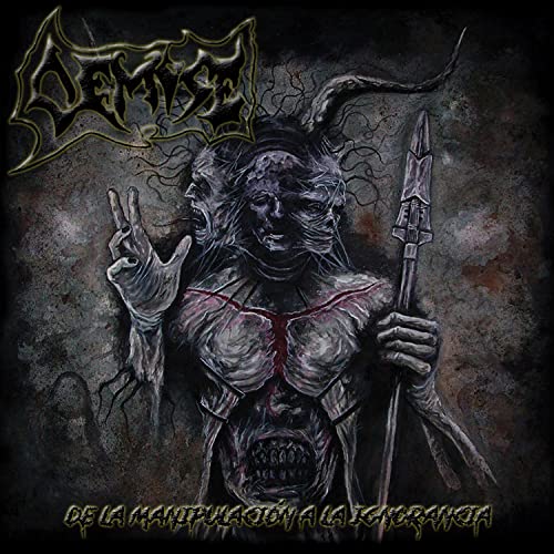 Dark album cover featuring a monstrous figure with a spear and hand gesture.