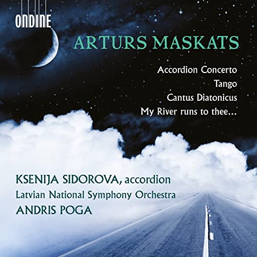 CD cover with a night sky, road, and text featuring Arturs Maskats.