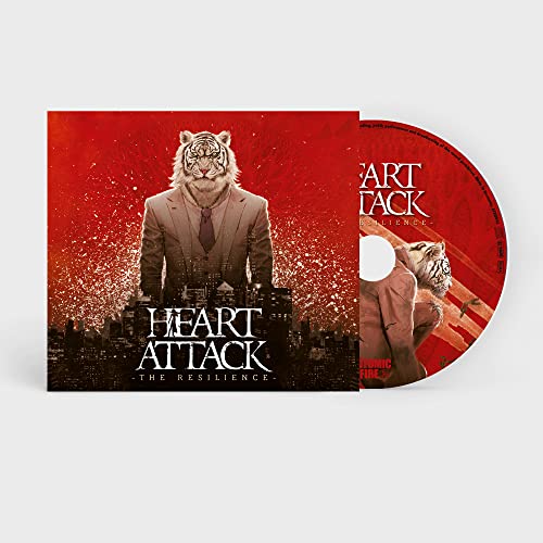 CD case featuring a tiger in a suit against a red, urban backdrop.
