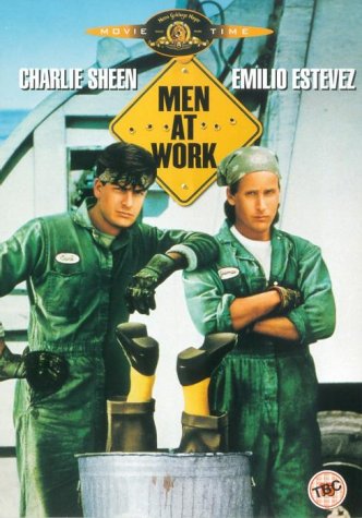 Men At Work" DVD cover featuring Charlie Sheen and Emilio Estevez.