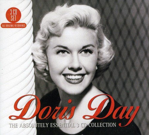 Black-and-white Doris Day CD cover with red title and white swirled design.