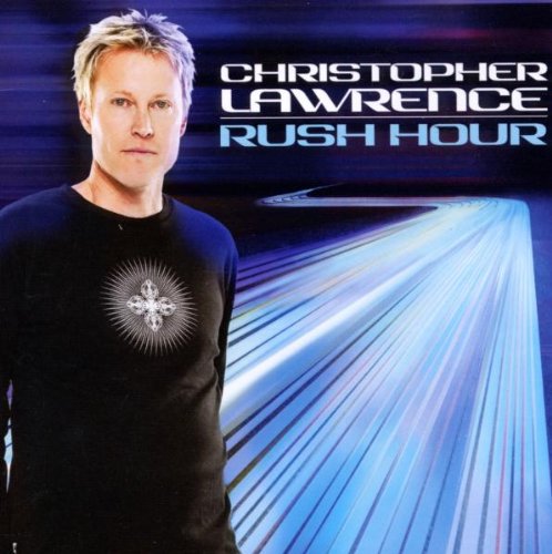 "Album cover with man in black shirt and blue light streaks."