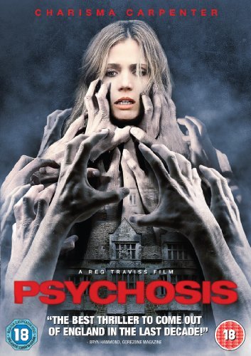 DVD cover for "Psychosis" featuring a woman with grasping hands and a house.