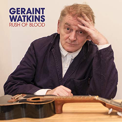 "Album cover featuring Geraint Watkins with a guitar, looking contemplative."
