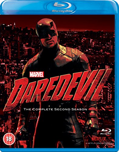 Daredevil Season 2 Blu-ray cover featuring the masked hero in a dark city.