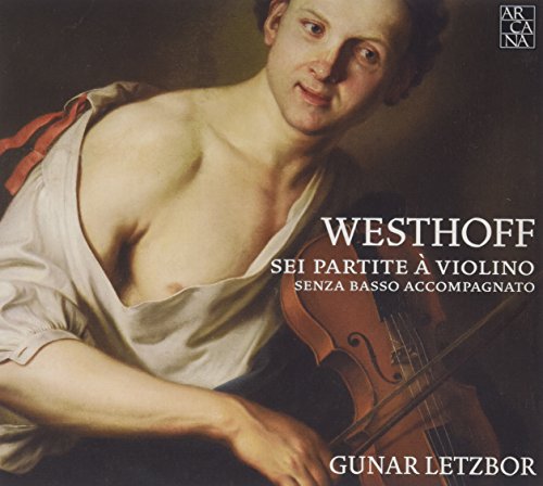 "CD cover featuring a man holding a violin, with white text overlay."