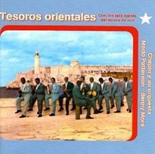 "Tesoros Orientales" CD cover featuring a group of men in suits on a beach.