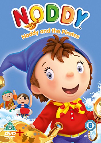 DVD cover featuring Noddy, a cheerful cartoon character, with a pirate theme and title.