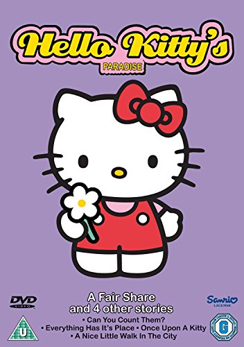 Hello Kitty DVD cover featuring the character holding a white flower.