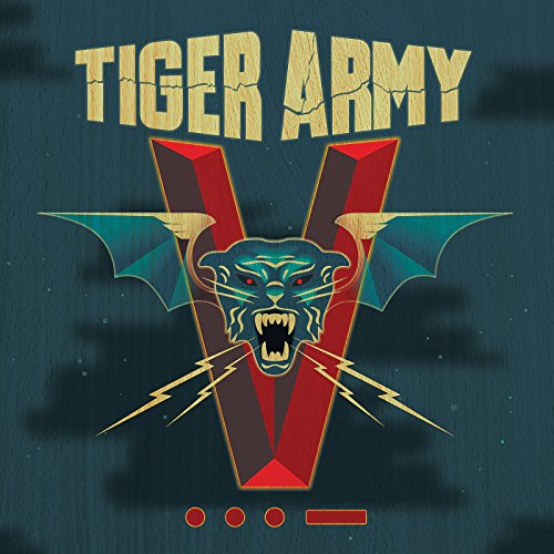 "Tiger Army album cover with stylized tiger head and bat wings on dark background."