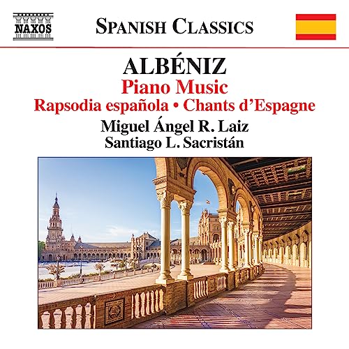 CD cover for Albeniz piano music featuring a Spanish plaza.
