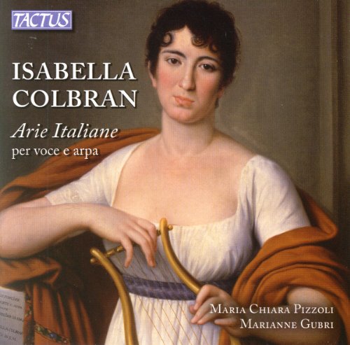 CD cover featuring a portrait of Isabella Colbran with a harp.