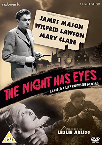 DVD cover for "The Night Has Eyes" featuring actors and a haunted house.
