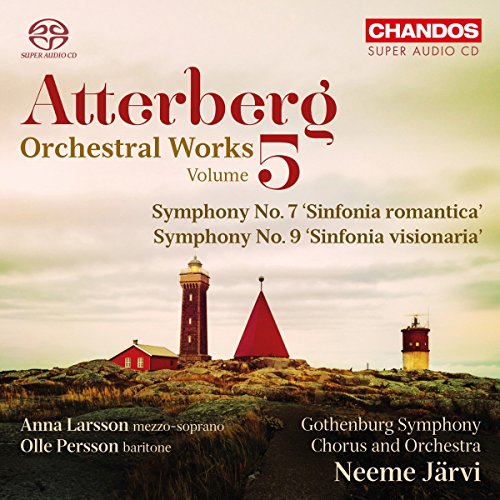 CD cover for Atterburg's Orchestral Works, featuring a coastal landscape.