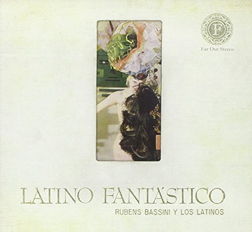 "CD cover with woman's back and colorful headscarf, 'Latino Fantastico' title in gold text."