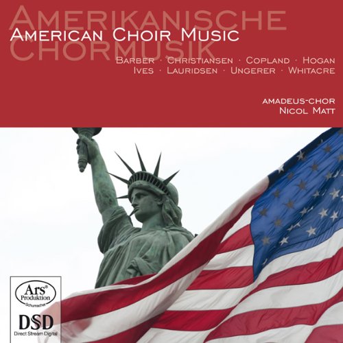 "CD cover with Statue of Liberty and American flag, red header with white text."