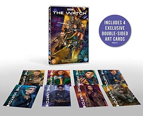 DVD cover for "The Watch" featuring characters and art cards.