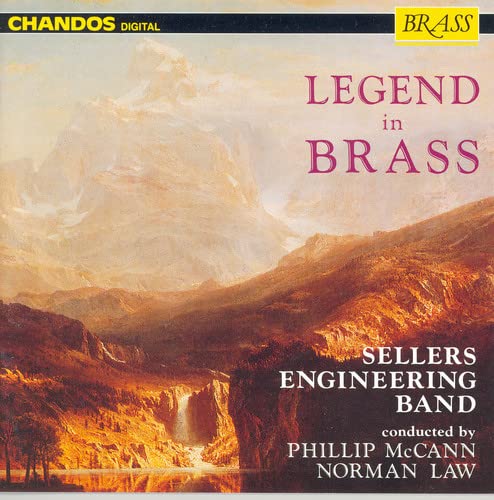 CD cover for "Legends in Brass" featuring a mountainous landscape painting.