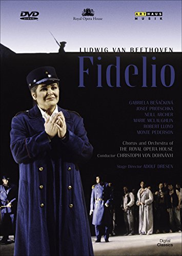 DVD cover for "Fidelio" featuring a man in a blue military-style coat.