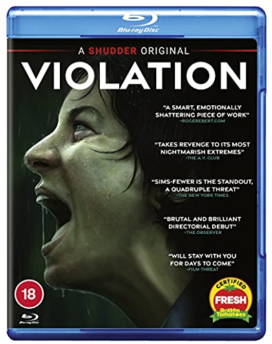 Blue Blu-ray case with "Violation" cover, featuring a screaming woman's profile against a black background.