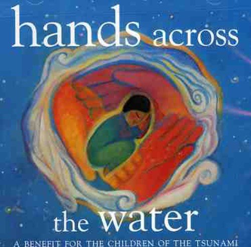 "Album cover with a child surrounded by swirling waves, blue background, white text."