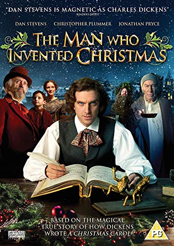 DVD cover for "The Man Who Invented Christmas" featuring Dan Stevens as Dickens.