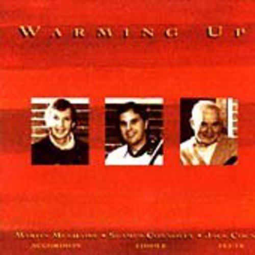 CD cover for “Warming Up” by Mulhaire Connolly & Coen, featuring three portraits.