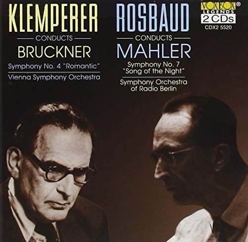 CD cover featuring portraits of conductors Klemperer and Rosbaud, with text details.