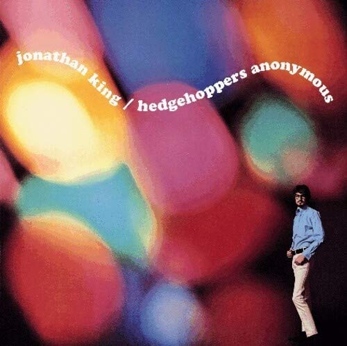 Album cover for Jonathan King / Hedgehoppers Anonymous with colorful abstract shapes.