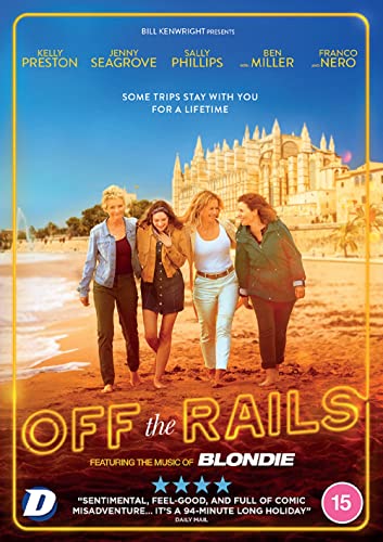 DVD cover for "Off The Rails" featuring four women walking on a beach.
