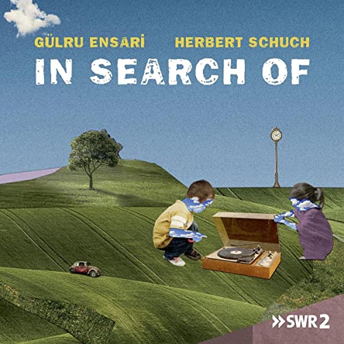 CD cover: two figures with a record player in a landscape.
