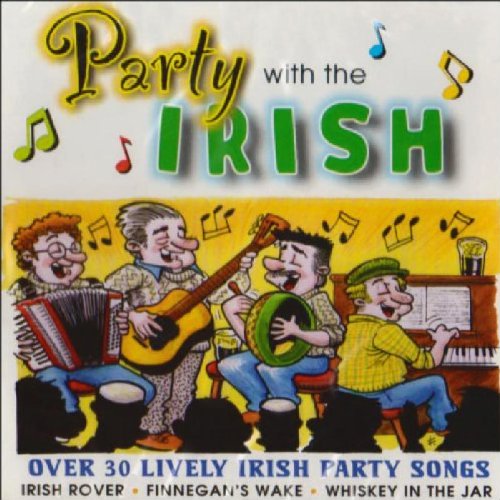 "CD cover featuring cartoon musicians playing instruments, with title 'Party with the Irish'."