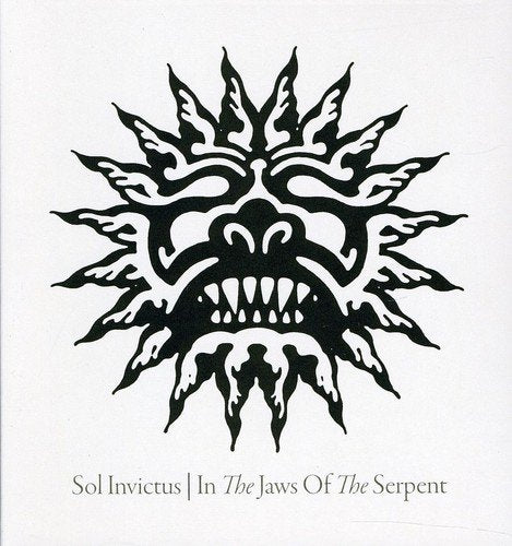 CD cover with a black and white sunburst face design.