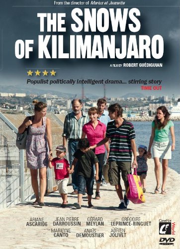 DVD cover for "The Snows of Kilimanjaro" featuring a group of people.