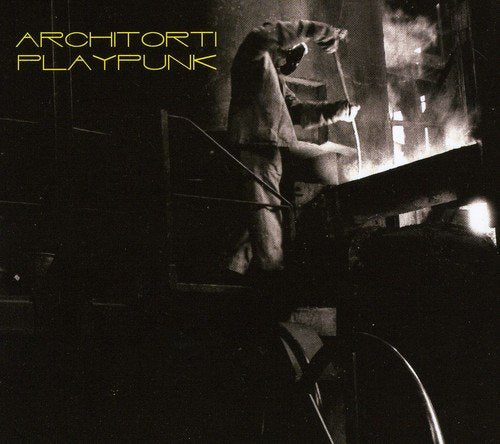 "CD album cover with a sepia-toned image of a person working at a furnace."