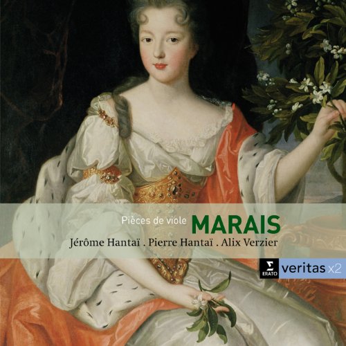 A CD cover with a 18th-century woman holding flowers, with text overlay.