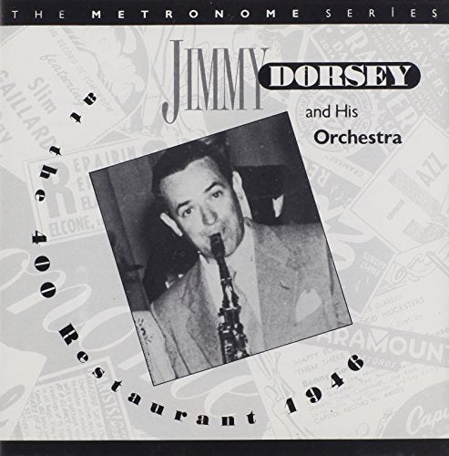 Jimmy Dorsey album cover featuring a black and white portrait of him with a clarinet.