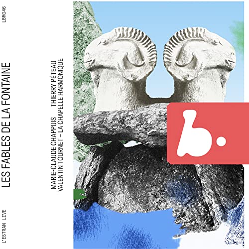 CD cover featuring a ram’s head sculpture and abstract blue shapes.