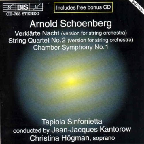 "CD cover with black background, yellow glow, and white text listing classical music compositions."