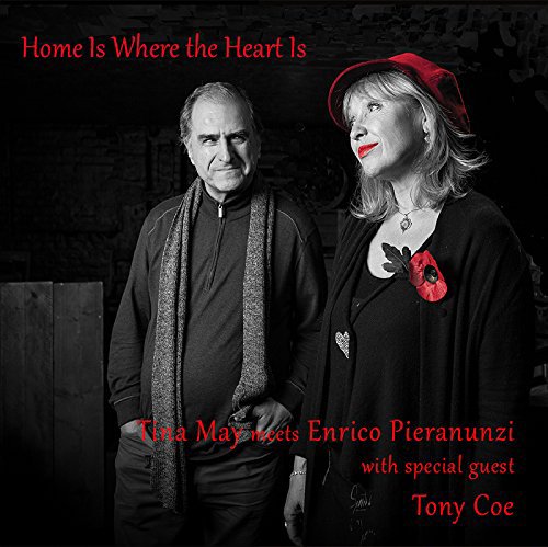 A black-and-white image of a man and woman, with red text and accents.