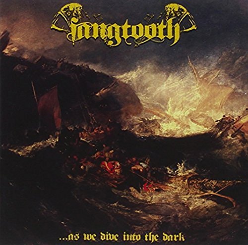 CD cover for Fangtooth’s “…As We Dive Into The Dark” with stormy seascape.