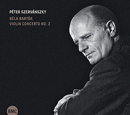 Black and white portrait of a man, CD cover for Bartók’s Violin Concerto No. 2.