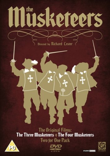DVD cover for "The Musketeers" featuring silhouetted figures with swords.