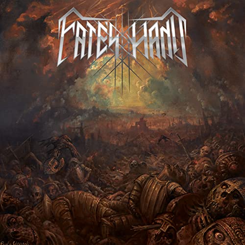CD cover: fiery battlefield scene with skeletons and the band’s logo.