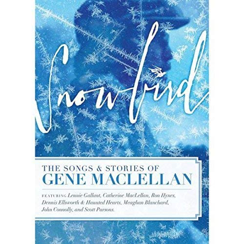 "Snowbird DVD cover featuring a silhouette against a blue, snowflake-patterned background."