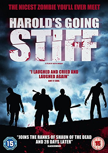 DVD cover for "Harold's Going Stiff" featuring silhouetted figures and red splatter.