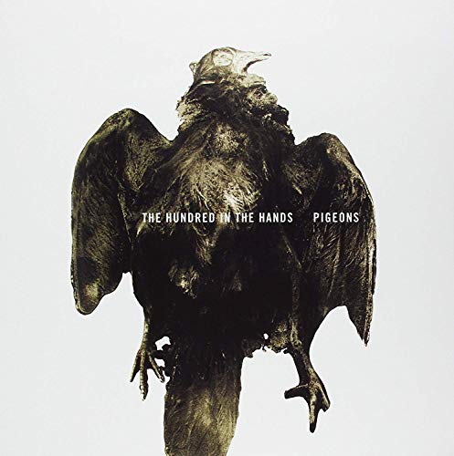 Dark, textured image of a pigeon with wings spread, album artwork.